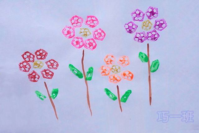 如何教小朋友画花：拓印画花朵6种方法(图文教程)19