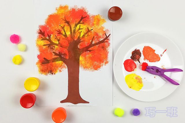 幼儿创意手工制作：秋天的树(图文教程)23